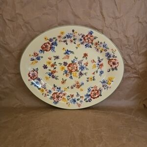LONGABERGER 13" Pottery Oval Serving Platter SPRING